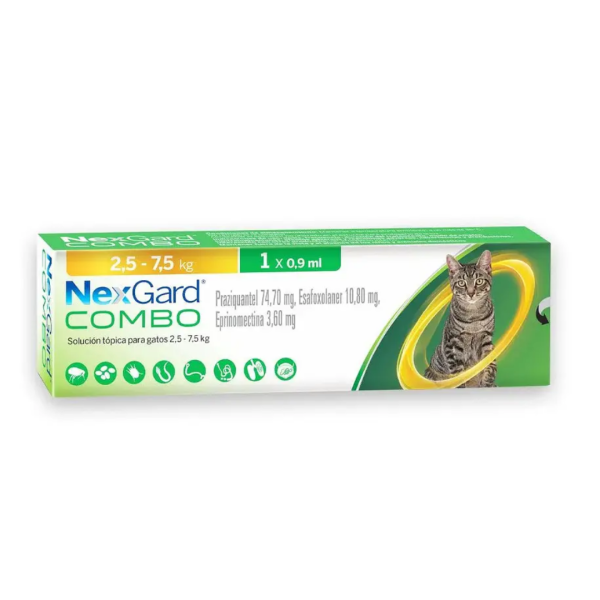 NexGard Combo Gato 2,5–7,5 kg 0,9 ml